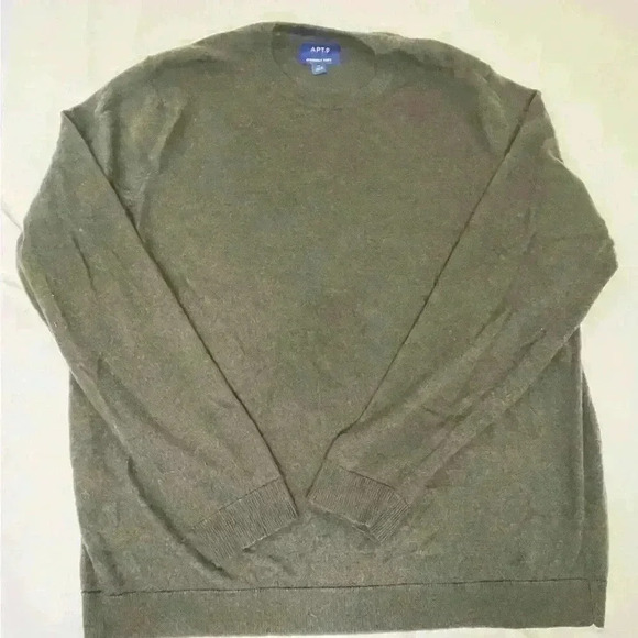 APT.9 Standard Fit Knit Wool Acrylic Crew Neck  Sweater In Green size XL - Picture 2 of 7